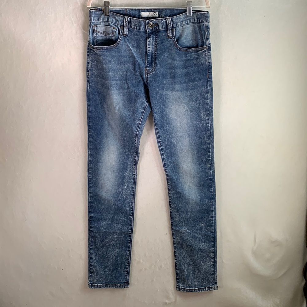 G by Guess acid wash skinny jeans size 31 embellished